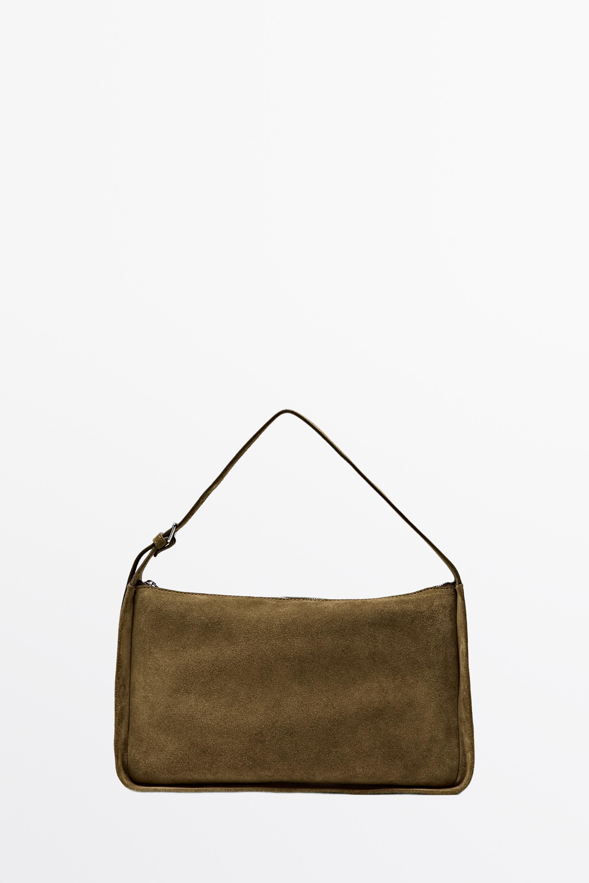 Split suede leather crossbody bag